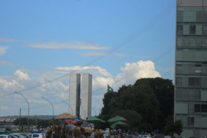 Congresso Nacional do Brasil com suas cúpulas do Senado e Câmara dos Deputados